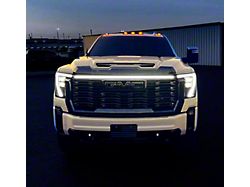 Sick Diesel LED Grille Lights; Smoked; Black Frame (24-26 Sierra 2500 HD Denali)