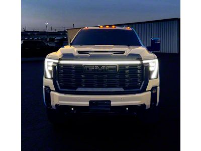 Sick Diesel LED Grille Lights with Plug and Play Harness; Smoked; Black Frame (24-25 Sierra 2500 HD Denali)