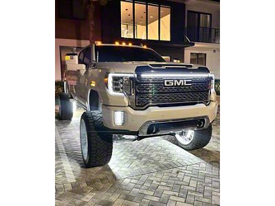 Sick Diesel LED Grille Light Power Bar; Silver Frame (20-24 Sierra 3500 HD Denali)