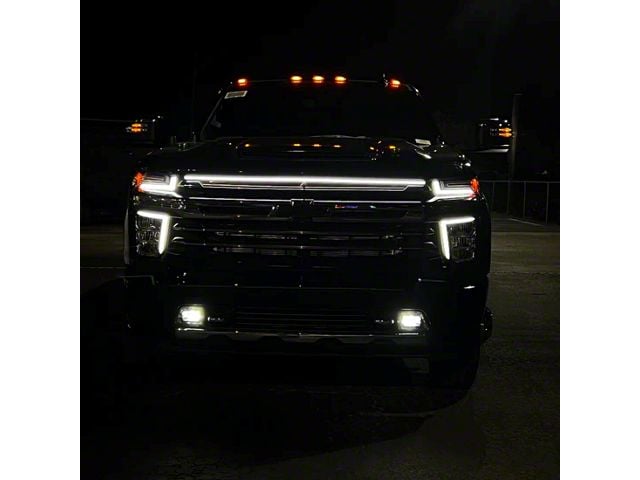 Sick Diesel LED Grille Light Power Bar with Plug and Play Harness; Silver Frame (21-24 Silverado 2500 HD LT)
