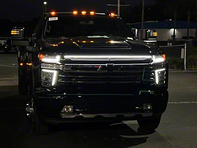 Sick Diesel LED Grille Light Power Bar; Sequential; Black Frame (20-23 Silverado 2500 HD High Country, LTZ)