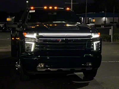 Sick Diesel LED Grille Light Power Bar; Silver Frame (20-24 Silverado 2500 HD High Country, LTZ)