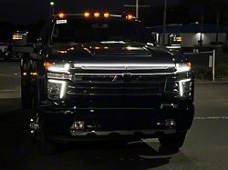 Sick Diesel LED Grille Light Power Bar with Plug and Play Harness; Smoked; Black Frame (20-23 Silverado 2500 HD High Country, LTZ)