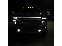 Sick Diesel LED Grille Light Power Bar; Silver Frame (21-24 Silverado 3500 HD LT)