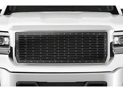 1-Piece Steel Upper Grille Insert; Bricks (14-15 Sierra 1500)