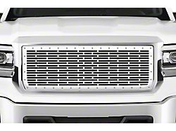 1-Piece Steel Upper Grille Insert; Bricks with Steel Finish (14-15 Sierra 1500)