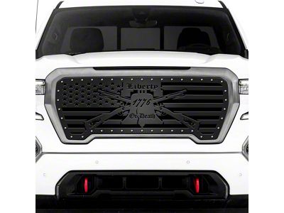 1-Piece Steel Upper Grille Insert; Liberty Or Death (19-21 Sierra 1500; 2022 Sierra 1500 Limited)