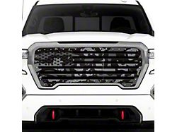 1-Piece Steel Upper Grille Insert; Printed Subdued Camo Straight American Flag (19-21 Sierra 1500; 2022 Sierra 1500 Limited)