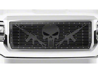 1-Piece Steel Upper Grille Insert; Punisher AR-15 (14-15 Sierra 1500)