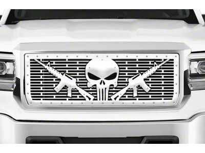 1-Piece Steel Upper Grille Insert; Punisher AR-15 (14-15 Sierra 1500)