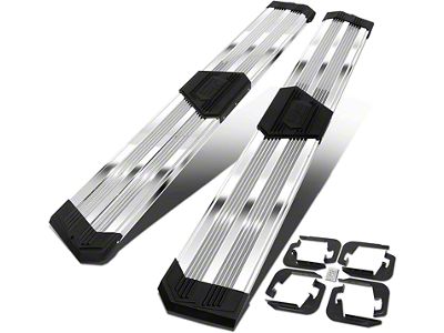 10-Inch Flat Step Bar Running Boards; Chrome (07-18 Sierra 1500 Crew Cab)