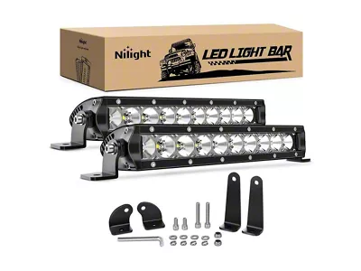 11-Inch Single Row LED Light Bars; Flood Beam (Universal; Some Adaptation May Be Required)
