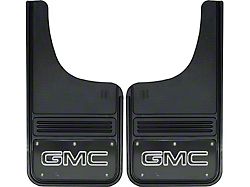 12-Inch x 23-Inch Mud Flaps with Black GMC Logo; Front or Rear (Universal; Some Adaptation May Be Required)