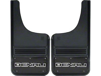 12-Inch x 23-Inch Mud Flaps with Denali Logo; Front or Rear (Universal; Some Adaptation May Be Required)