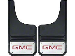 12-Inch x 23-Inch Mud Flaps with Red GMC Logo; Front or Rear (Universal; Some Adaptation May Be Required)