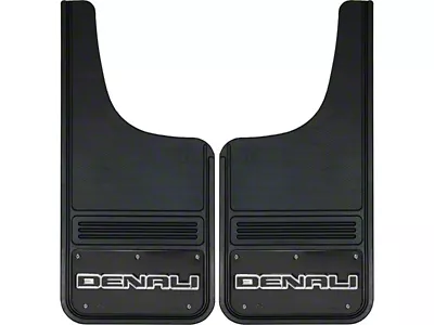 12-Inch x 26-Inch Mud Flaps with Denali Logo; Front or Rear (Universal; Some Adaptation May Be Required)