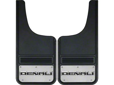 12-Inch x 26-Inch Mud Flaps with Denali Logo; Front or Rear (Universal; Some Adaptation May Be Required)