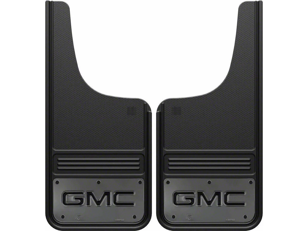 Sierra 1500 12Inch x 26Inch Mud Flaps with GMC Logo; Front or Rear (Universal; Some Adaptation