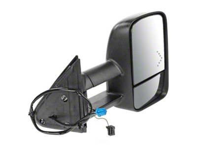 180 Degree Swing Powered Heated Manual Folding Towing Mirror; Passenger Side (03-06 Sierra 1500)