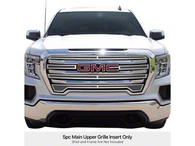1.80mm Wire Mesh Upper Overlay Grilles; Polished (19-21 Sierra 1500 Elevation, SLE)