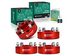 2-Inch 6-Lug Wheel Spacers; Red; Set of Four (99-26 Sierra 1500)