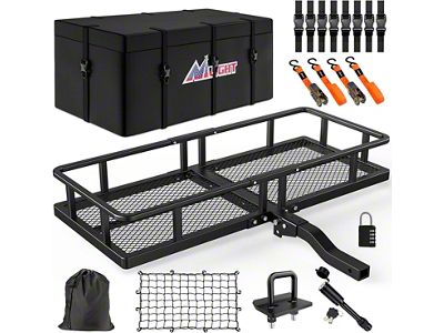 2-Inch Receiver Hitch Mounted Cargo Carrier Kit with 5/8-inch Locking Pin; 60-Inch x 24-Inch