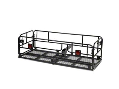 2-Inch Receiver Hitch Mounted Collapsable Cargo Rack; Black (Universal; Some Adaptation May Be Required)