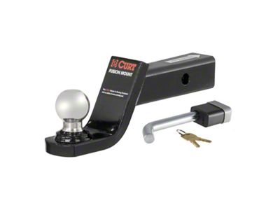 2-Inch Receiver Hitch Towing Starter Kit with 2-Inch Ball; 4-Inch Drop (Universal; Some Adaptation May Be Required)