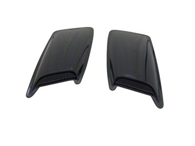 2-Piece Eclipse Hood Scoops; Smooth Black; Large (99-13 Sierra 1500)