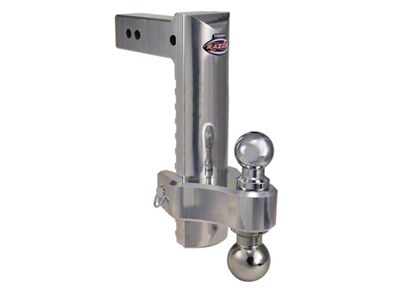 2.50-Inch Receiver HD Aluminum Adjustable Dual Ball Mount with 2-Inch Ball and 2-5/16-Inch Ball; 12-Inch Drop and 12-Inch Rise (Universal; Some Adaptation May Be Required)