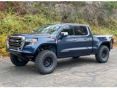 3-Inch Bulge Fenders with Bumper Caps and Fender Valance; Fiberglass (19-21 Sierra 1500; 2022 Sierra 1500 Limited)