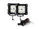 3-Inch LED Pods Lights with Black Frame; Flood Beam (Universal; Some Adaptation May Be Required)