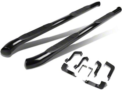 3-Inch Nerf Side Step Bars; Black (04-14 Sierra 1500 Crew Cab)