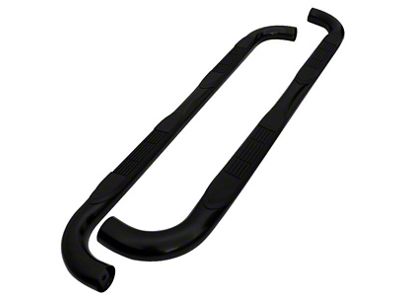 3-Inch Round Side Step Bars; Black (19-25 Sierra 1500 Double Cab)