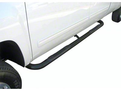 3-Inch Round Side Step Bars; Body Mount; Black (99-18 Sierra 1500 Extended/Double Cab)