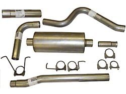 3.50-Inch Aluminized Single Exhaust System with HVS Welded Muffer; Side Exit (19-25 5.3L Sierra 1500)