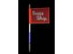 4-Foot RWB LED Whip with 10-Inch x 12-Inch Red Buggy Whip Flag; Quick Release Base (Universal; Some Adaptation May Be Required)