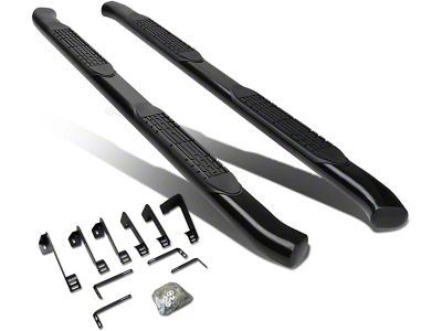 4-Inch Nerf Side Step Bars; Black (04-14 Sierra 1500 Crew Cab)