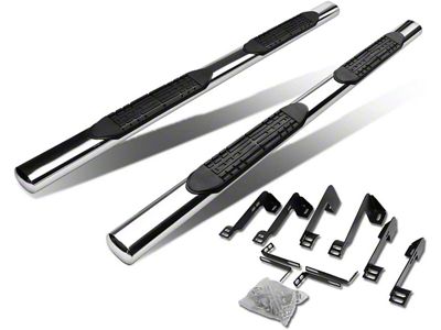 4-Inch Nerf Side Step Bars; Stainless Steel (04-14 Sierra 1500 Crew Cab)