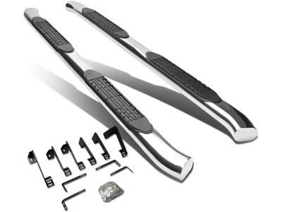 4-Inch Nerf Side Step Bars; Stainless Steel (04-14 Sierra 1500 Crew Cab)