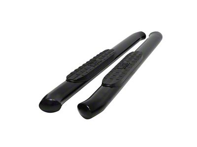 Pro Traxx 4-Inch Oval Side Step Bars; Black (19-25 Sierra 1500 Regular Cab)