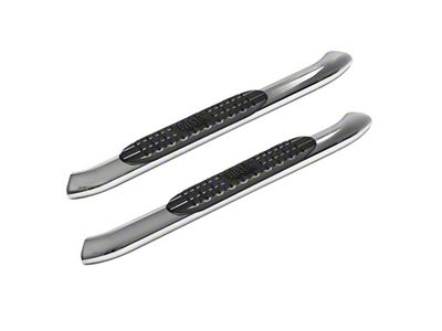 Pro Traxx 4-Inch Oval Side Step Bars; Stainless Steel (19-24 Sierra 1500 Regular Cab)