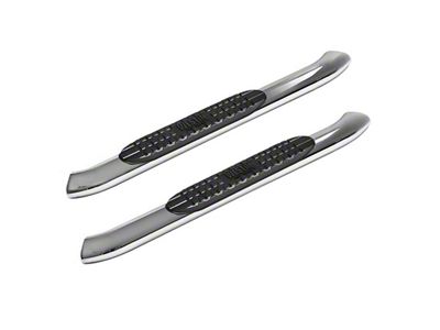Pro Traxx 4-Inch Oval Side Step Bars; Stainless Steel (19-25 Sierra 1500 Regular Cab)