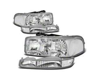 LED DRL Headlights 99-07 LED DRL Black/Clear Headlight Assemblies Bumper Lamps For 1999-2007 GMC Sierra 1500/2500 2003 Gmc Sierra Headlight Bulb - Foto 5