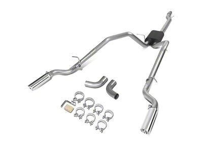Dual Exhaust System with Polished Tips; Rear Exit (14-18 4.3L Sierra 1500)