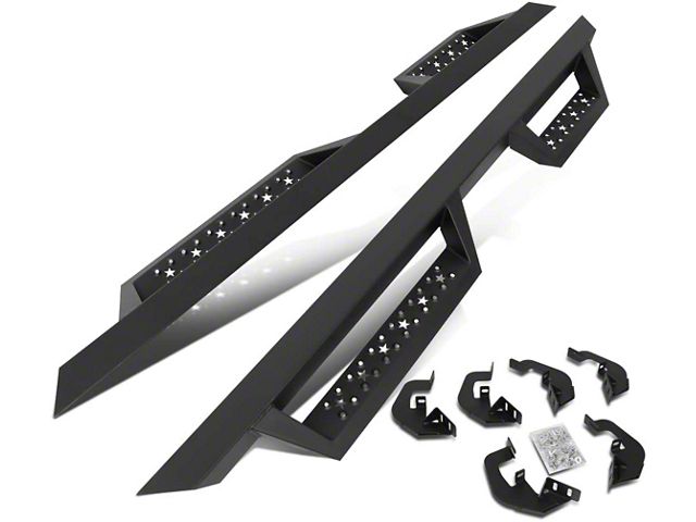 4.50-Inch Nerf Side Step Bars; Black (07-18 Sierra 1500 Extended/Double Cab)