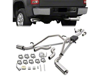 Dual Exhaust System with Polished Tips; Side Exit (07-13 4.8L Sierra 1500)