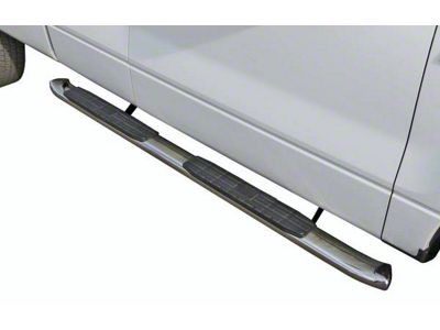 4X Series 4-Inch Oval Side Step Bars; Stainless Steel (19-25 Sierra 1500 Crew Cab)