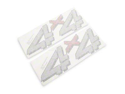 4x4 Decal; Red/Gray (99-06 Sierra 1500)
