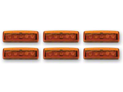 5-Diode Single Row LED Light Pack; Amber; 6-Pack (Universal; Some Adaptation May Be Required)